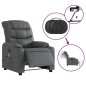 vidaXL Sillón de masaje reclinable eléctrico cuero sintético gris vidaXL Sillón de masaje reclinable eléctrico cuero sintético gris
