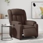vidaXL Sillón reclinable eléctrico de cuero sintético marrón