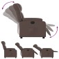 vidaXL Sillón reclinable eléctrico de cuero sintético marrón