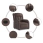 vidaXL Sillón reclinable eléctrico de cuero sintético marrón
