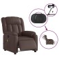 vidaXL Sillón de masaje reclinable eléctrico cuero sintético marrón vidaXL Sillón de masaje reclinable eléctrico cuero sintético marrón