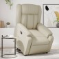 vidaXL Sillón reclinable elevable cuero artificial color crema vidaXL Sillón reclinable elevable cuero artificial color crema