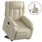 vidaXL Sillón reclinable elevable cuero artificial color crema vidaXL Sillón reclinable elevable cuero artificial color crema