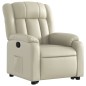 vidaXL Sillón reclinable elevable cuero artificial color crema vidaXL Sillón reclinable elevable cuero artificial color crema