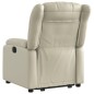 vidaXL Sillón reclinable elevable cuero artificial color crema vidaXL Sillón reclinable elevable cuero artificial color crema