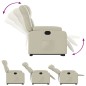 vidaXL Sillón reclinable elevable cuero artificial color crema vidaXL Sillón reclinable elevable cuero artificial color crema