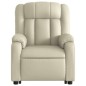 vidaXL Sillón reclinable elevable cuero artificial color crema vidaXL Sillón reclinable elevable cuero artificial color crema