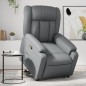 vidaXL Sillón reclinable elevable cuero artificial gris vidaXL Sillón reclinable elevable cuero artificial gris