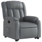 vidaXL Sillón reclinable elevable cuero artificial gris vidaXL Sillón reclinable elevable cuero artificial gris