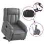vidaXL Sillón reclinable elevable cuero artificial gris vidaXL Sillón reclinable elevable cuero artificial gris