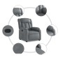 vidaXL Sillón reclinable elevable cuero artificial gris vidaXL Sillón reclinable elevable cuero artificial gris