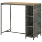 vidaXL Mesa bar estante almacenaje 120x60x110 cm ratán sintético gris vidaXL Mesa bar estante almacenaje 120x60x110 cm ratán sintético gris