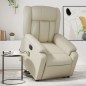 vidaXL Sillón de masaje elevable eléctrico cuero sintético crema vidaXL Sillón de masaje elevable eléctrico cuero sintético crema