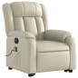 vidaXL Sillón de masaje elevable eléctrico cuero sintético crema vidaXL Sillón de masaje elevable eléctrico cuero sintético crema