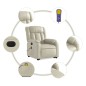 vidaXL Sillón de masaje elevable eléctrico cuero sintético crema vidaXL Sillón de masaje elevable eléctrico cuero sintético crema