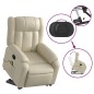vidaXL Sillón de masaje elevable eléctrico cuero sintético crema vidaXL Sillón de masaje elevable eléctrico cuero sintético crema