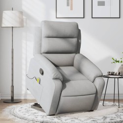 vidaXL Sillón de masaje reclinable de pie de tela gris claro