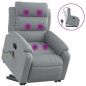 vidaXL Sillón de masaje reclinable de pie de tela gris claro vidaXL Sillón de masaje reclinable de pie de tela gris claro