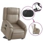 vidaXL Sillón reclinable masaje pie cuero artificial color capuchino vidaXL Sillón reclinable masaje pie cuero artificial color capuchino
