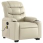vidaXL Sillón reclinable de masaje de pie cuero artificial color crema vidaXL Sillón reclinable de masaje de pie cuero artificial color crema