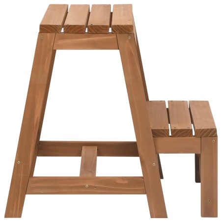 vidaXL Taburete con peldaños plegable madera maciza de abeto