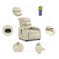 vidaXL Sillón reclinable de masaje de pie cuero artificial color crema vidaXL Sillón reclinable de masaje de pie cuero artificial color crema