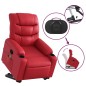 vidaXL Sillón reclinable de masaje de pie cuero artificial rojo vidaXL Sillón reclinable de masaje de pie cuero artificial rojo