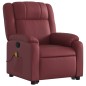 vidaXL Sillón reclinable de masaje de pie cuero artificial rojo tinto vidaXL Sillón reclinable de masaje de pie cuero artificial rojo tinto
