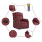 vidaXL Sillón reclinable de masaje de pie cuero artificial rojo tinto vidaXL Sillón reclinable de masaje de pie cuero artificial rojo tinto