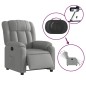 vidaXL Sillón reclinable eléctrico tela gris claro vidaXL Sillón reclinable eléctrico tela gris claro