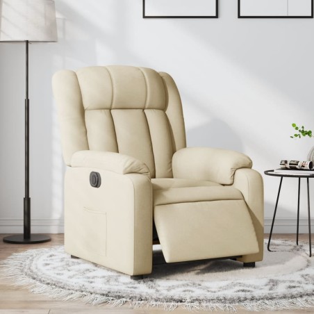 vidaXL Sillón reclinable eléctrico de tela crema