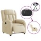 vidaXL Sillón reclinable eléctrico de tela crema vidaXL Sillón reclinable eléctrico de tela crema
