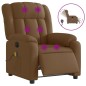 vidaXL Sillón reclinable de masaje eléctrico tela marrón vidaXL Sillón reclinable de masaje eléctrico tela marrón