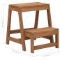 vidaXL Taburete con peldaños plegable madera maciza de abeto vidaXL Taburete con peldaños plegable madera maciza de abeto