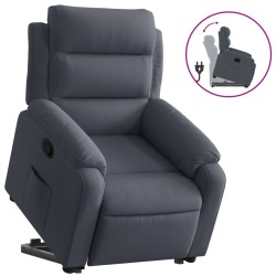 vidaXL Sillón reclinable elevable terciopelo gris oscuro