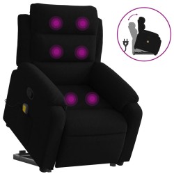 vidaXL Sillón reclinable de masaje elevable terciopelo negro