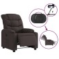 vidaXL Sillón reclinable eléctrico tela marrón oscuro vidaXL Sillón reclinable eléctrico tela marrón oscuro