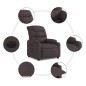 vidaXL Sillón reclinable eléctrico tela marrón oscuro vidaXL Sillón reclinable eléctrico tela marrón oscuro