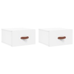 vidaXL Mesitas de noche de pared 2 uds blanco 35x35x20 cm