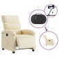 vidaXL Sillón reclinable eléctrico de tela crema vidaXL Sillón reclinable eléctrico de tela crema