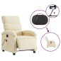 vidaXL Sillón reclinable de masaje eléctrico tela color crema