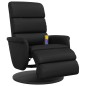 vidaXL Sillón reclinable masaje con reposapiés cuero sintético negro vidaXL Sillón reclinable masaje con reposapiés cuero sintético negro