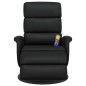 vidaXL Sillón reclinable masaje con reposapiés cuero sintético negro vidaXL Sillón reclinable masaje con reposapiés cuero sintético negro