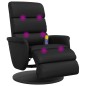 vidaXL Sillón reclinable masaje con reposapiés cuero sintético negro vidaXL Sillón reclinable masaje con reposapiés cuero sintético negro