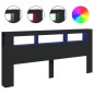 vidaXL Cabecero con LED madera de ingeniería negro 220x18,5x103,5 cm vidaXL Cabecero con LED madera de ingeniería negro 220x18,5x103,5 cm