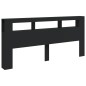 vidaXL Cabecero con LED madera de ingeniería negro 220x18,5x103,5 cm vidaXL Cabecero con LED madera de ingeniería negro 220x18,5x103,5 cm