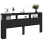 vidaXL Cabecero con LED madera de ingeniería negro 220x18,5x103,5 cm vidaXL Cabecero con LED madera de ingeniería negro 220x18,5x103,5 cm