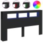vidaXL Cabecero con LED madera de ingeniería negro 180x18,5x103,5 cm vidaXL Cabecero con LED madera de ingeniería negro 180x18,5x103,5 cm