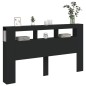 vidaXL Cabecero con LED madera de ingeniería negro 180x18,5x103,5 cm vidaXL Cabecero con LED madera de ingeniería negro 180x18,5x103,5 cm