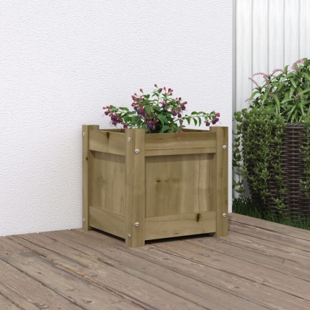 vidaXL Jardinera madera maciza de pino impregnada 31x31x31 cm